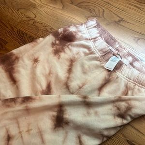 GARAGE brown patterned cuffed joggers/sweatpants